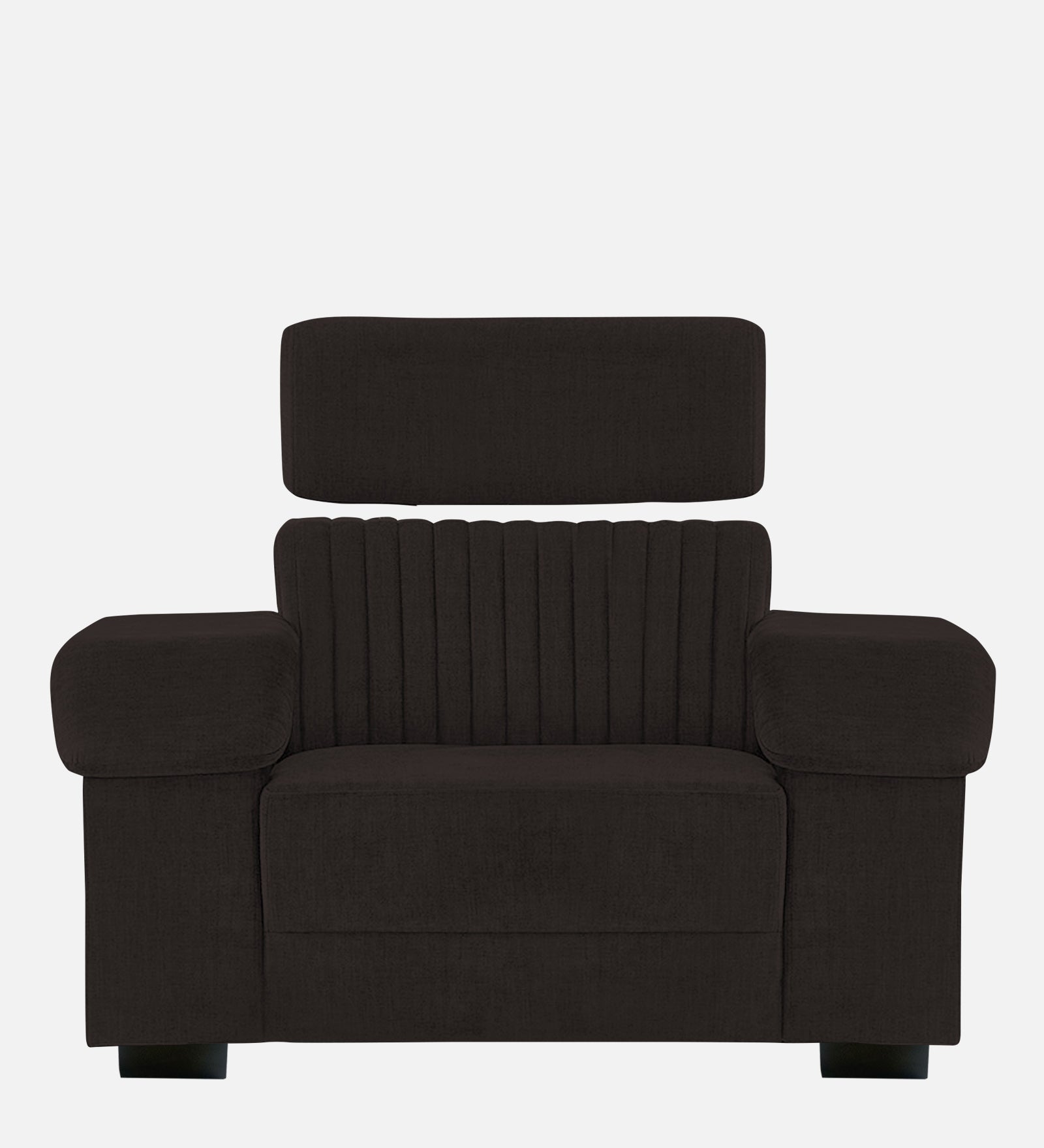 Draco Fabric 1 Seater Sofa In  Cara Brown Colour - Febonic Living