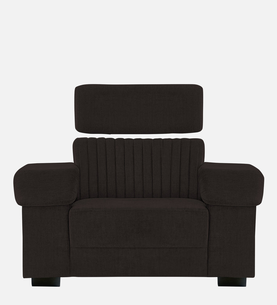 Draco Fabric 1 Seater Sofa In Cara Brown Colour - Febonic Living