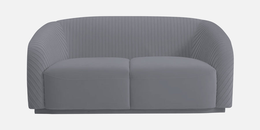 Yara Velvet Fabric 2 Seater Sofa In Pubble Grey Colour - Febonic Living