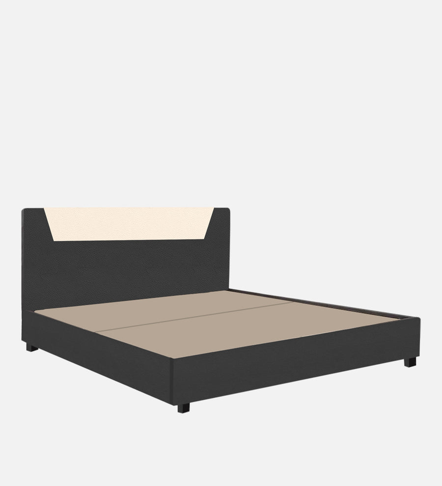 Alina Leatherette King Size Bed In Grey Colour - Febonic Living