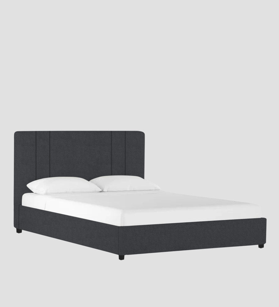 Asyra Velvet Upholstered King Size Bed In Davy Grey Colour With Box Storage - Febonic Living