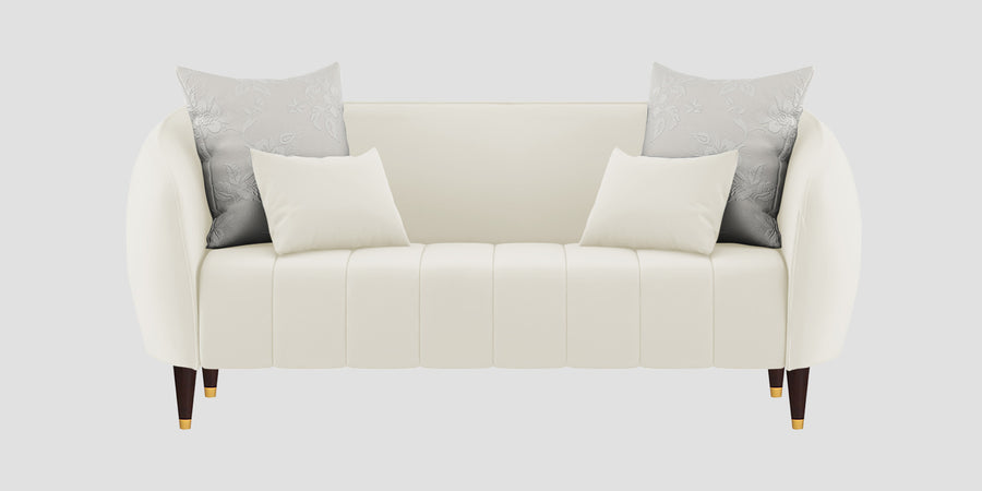 Hairo Velvet 2 Seater Sofa In Warm White Colour - Febonic Living