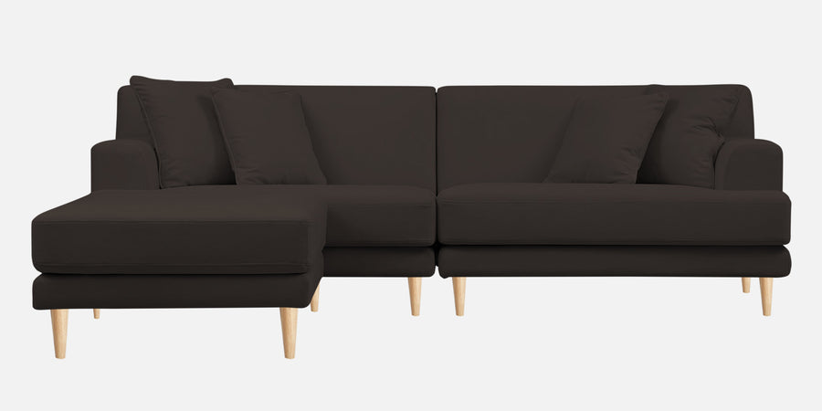 Woody Fabric Rhs Sectional Sofa 3 Lounger In Coal Brown Colour - Febonic Living
