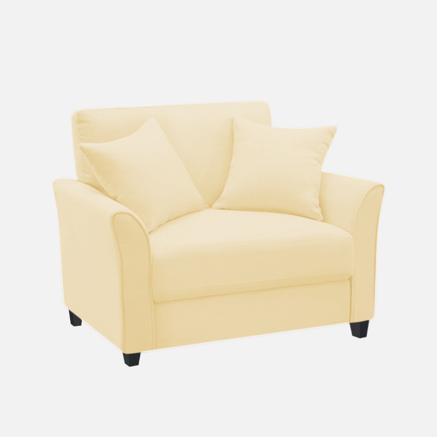 Daroo Velvet 1 Seater Sofa In Sandy Beige Colour