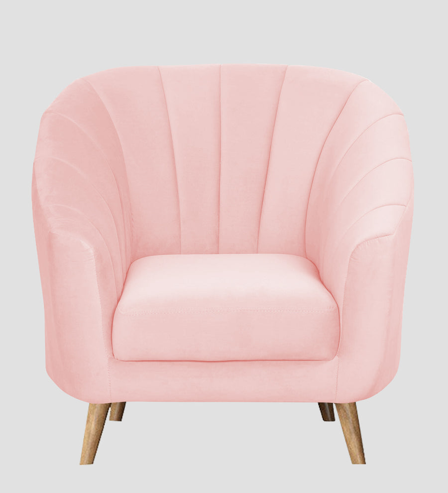Kaylee Velvet 1 Seater Sofa In Millennial Pink Colour - Febonic Living