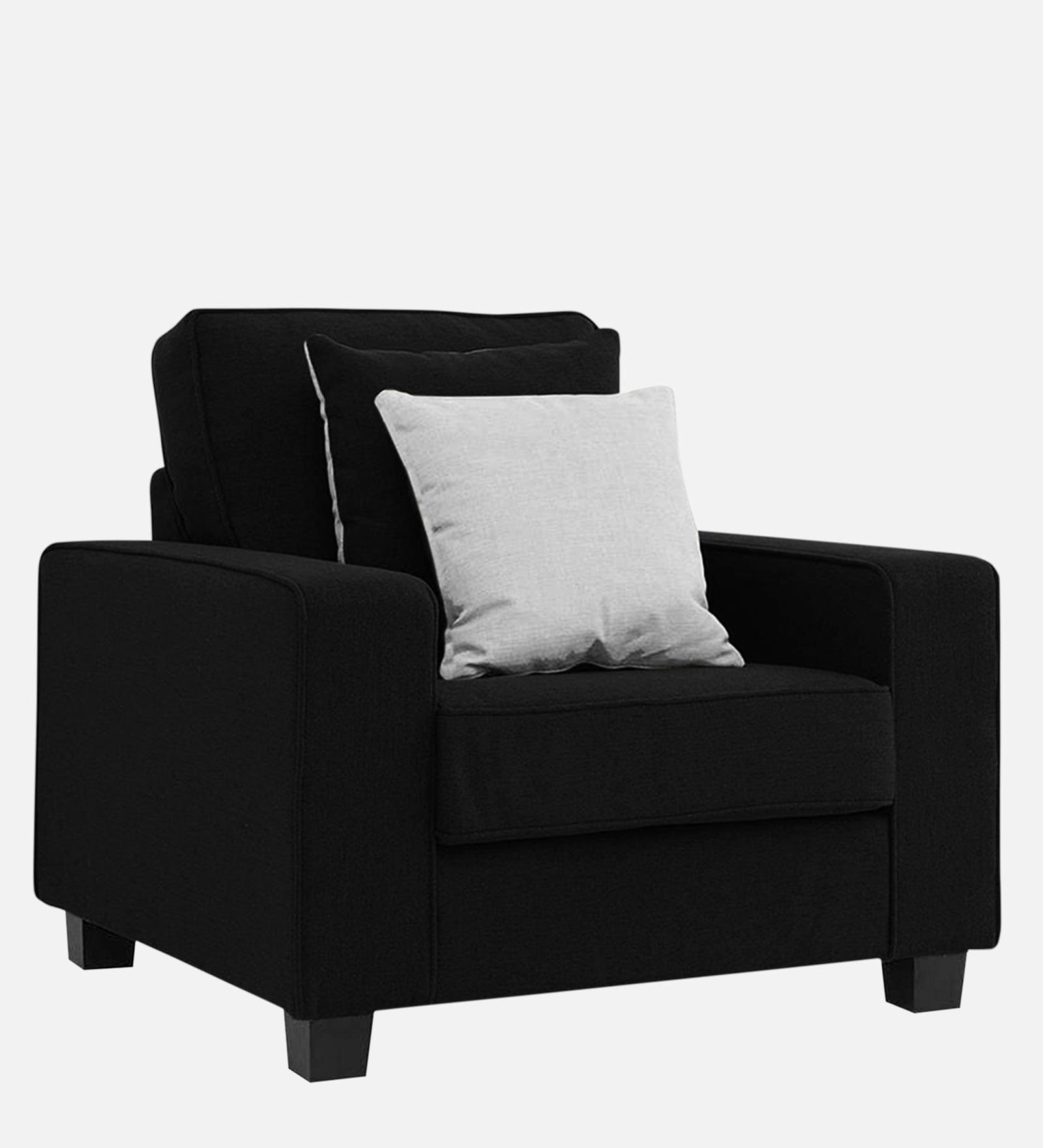 Ladybug Fabric 1 Seater Sofa In Zed Black Colour