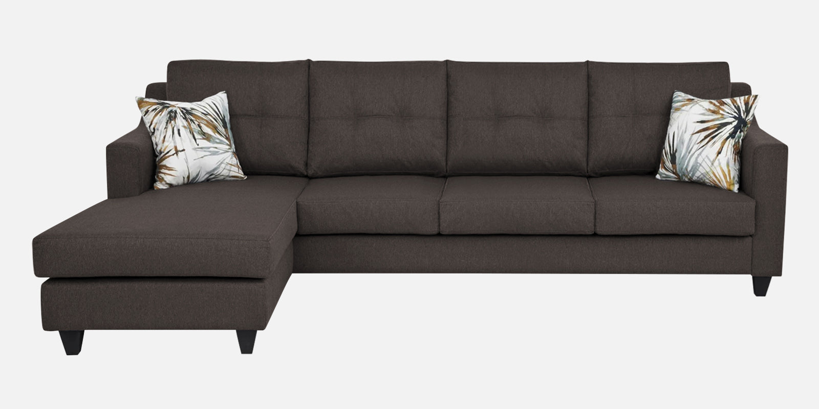 Welly Fabric RHS Sectional Sofa (3+Lounger) In Caspa Brown Colour