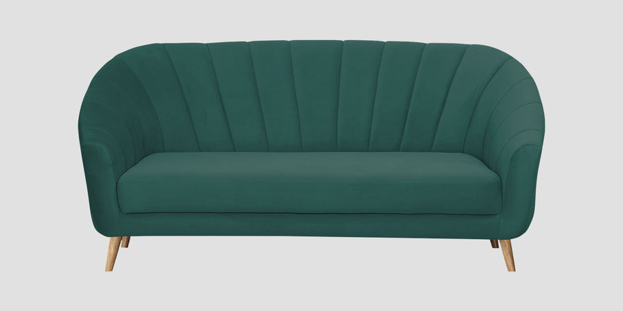 Kaylee Velvet 3 Seater Sofa In Pine Green Colour - Febonic Living