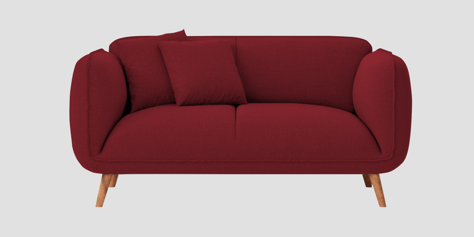 Zia Fabric 2 Seater Sofa In Chilli Red Colour