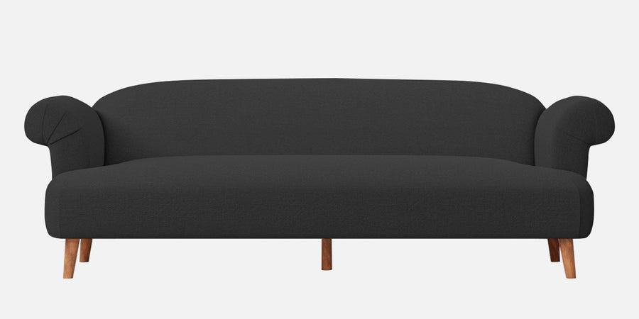 Barber Fabric 3 Seater Sofa In Bitter Black Colour - Febonic Living