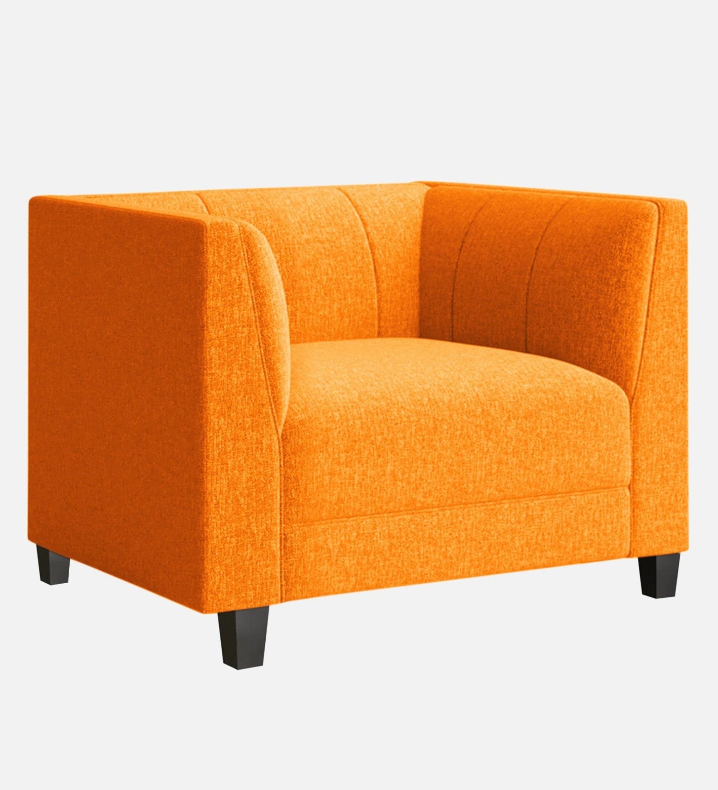 Chastin Fabric 1 Seater Sofa in Vivid Orange Colour