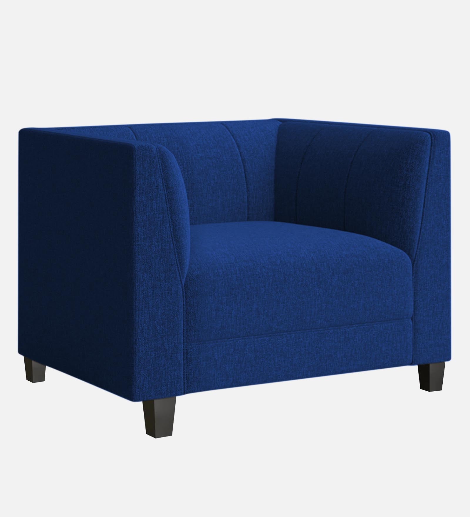 Chastin Fabric 1 Seater Sofa in Royal Blue Colour