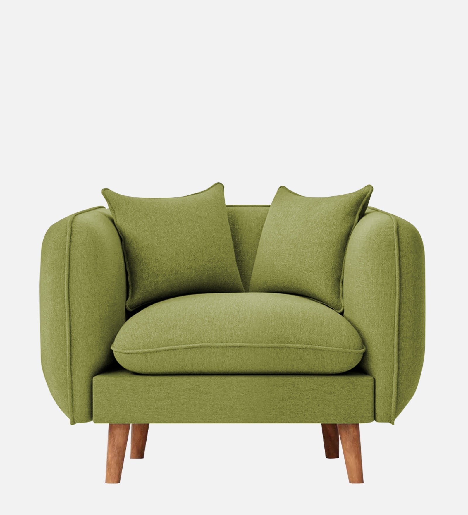 Reva Fabric 1 Seater Sofa In Lime Green Colour