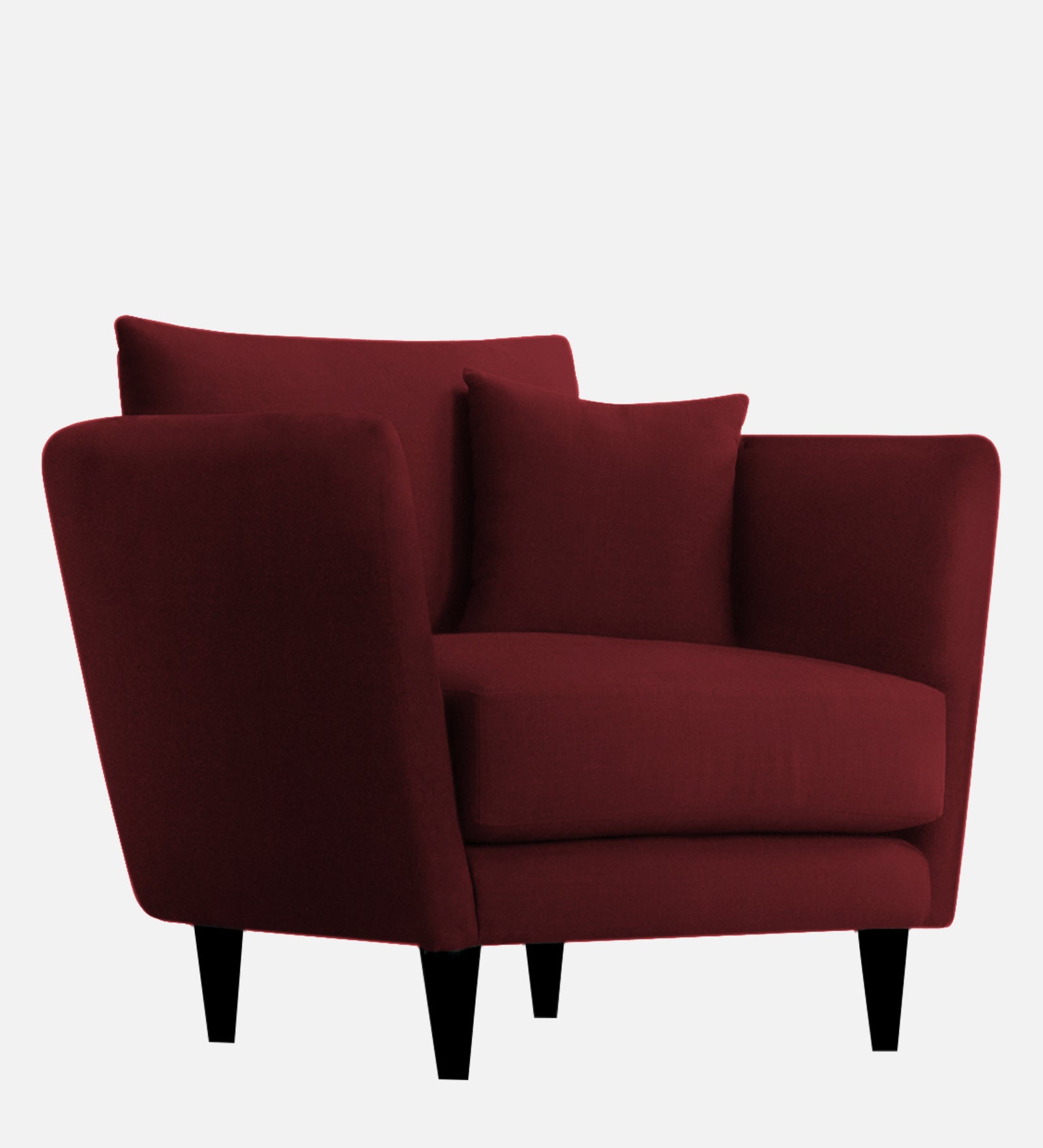 Norway Velvet 1 Seater Sofa In Blood Maroon Colour