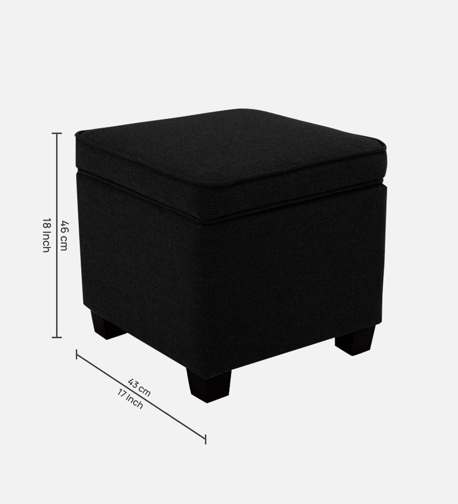Sudan Fabric Ottoman In Zed Black Colour With Storage - Febonic Living