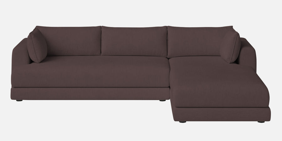 Ziggy Fabric Lhs Sectional Sofa 3 Lounger In Night Brown Colour - Febonic Living