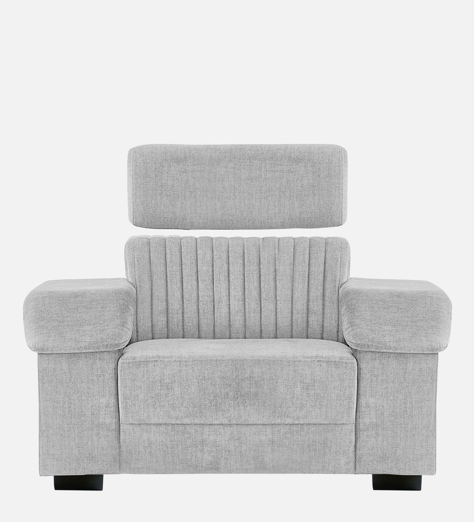 Draco Fabric 1 Seater Sofa In  Lit Grey Colour - Febonic Living