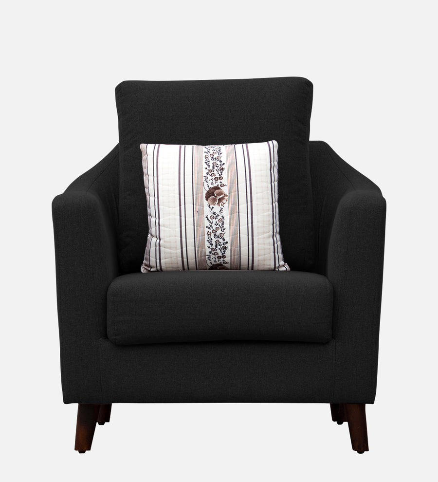 Kevin Fabric 1 Seater Sofa In Zed Black Colour - Febonic Living