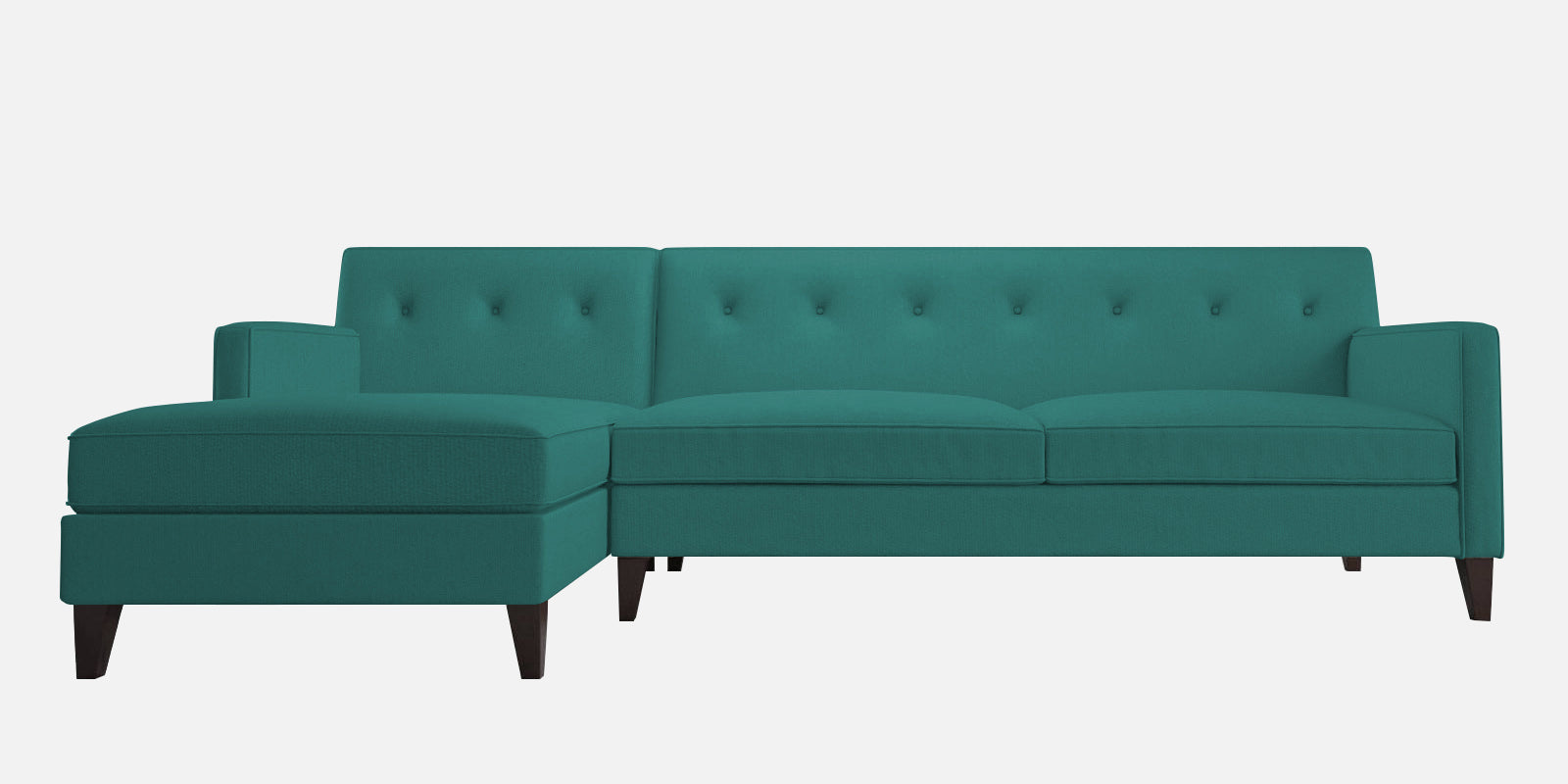 Miller Fabric RHS Sectional Sofa (3+Lounger) in Sea Green Colour