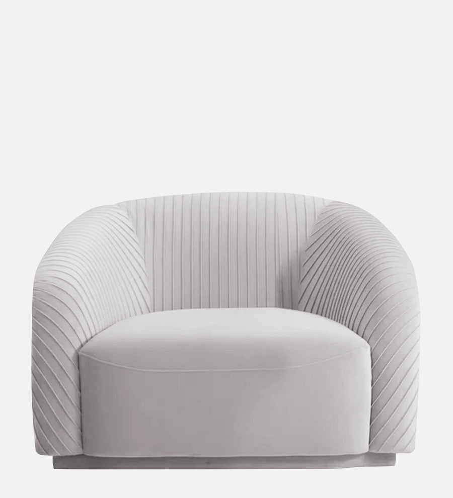 Yara Velvet Fabric 1 Seater Sofa In Concrete Grey Colour - Febonic Living