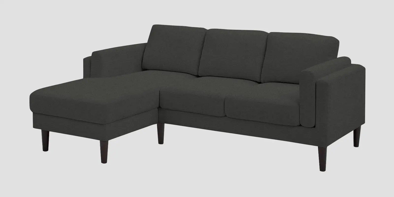 Creata Fabric RHS Sectional Sofa (2+Lounger) In Charcoal Grey Colour Febonic Living
