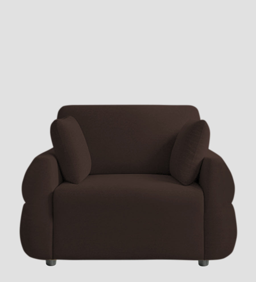 Jack Fabric 1 Seater Sofa In Coffee Brown Colour - Febonic Living