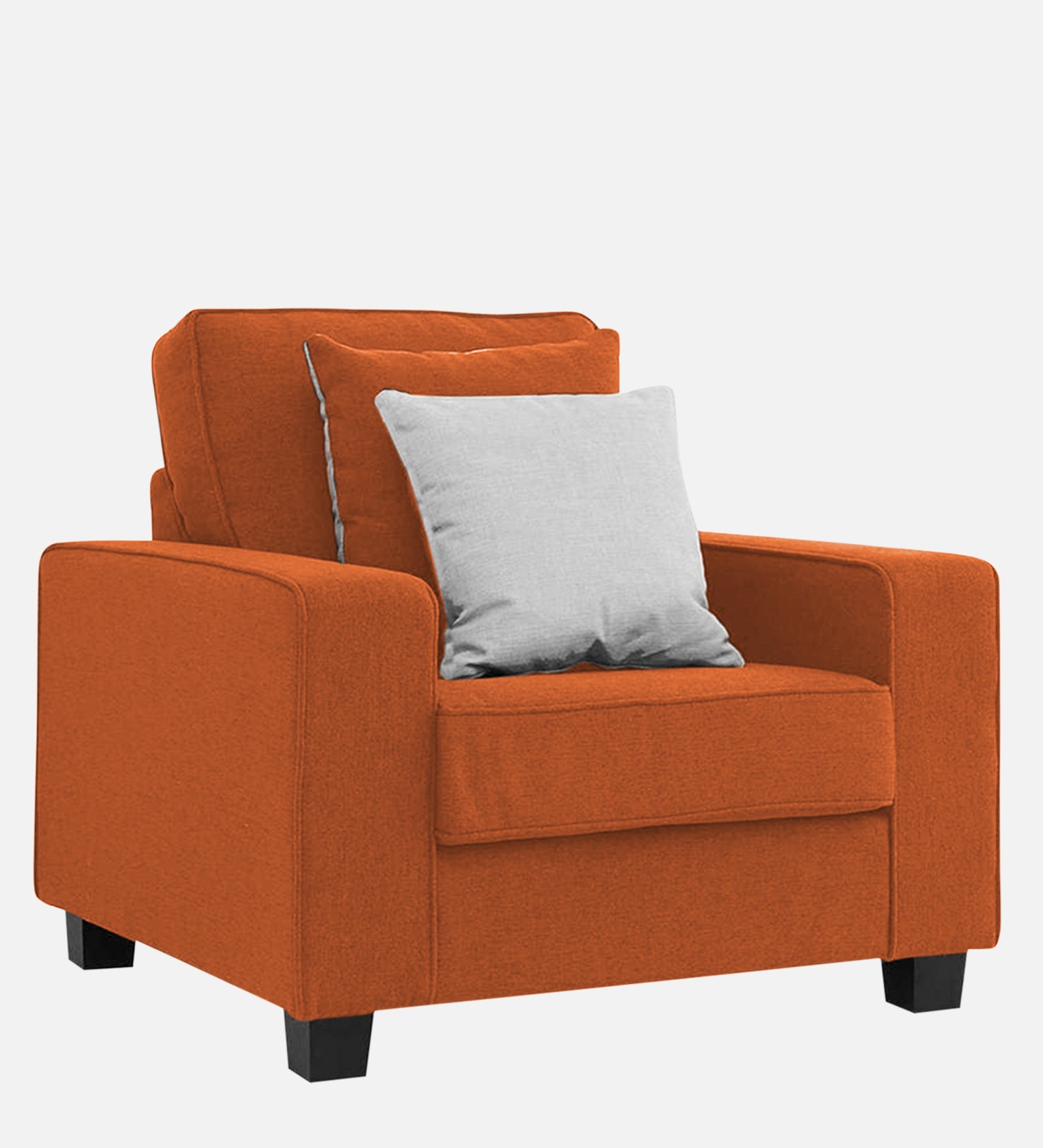 Ladybug Fabric 1 Seater Sofa In Vivid Orange Colour