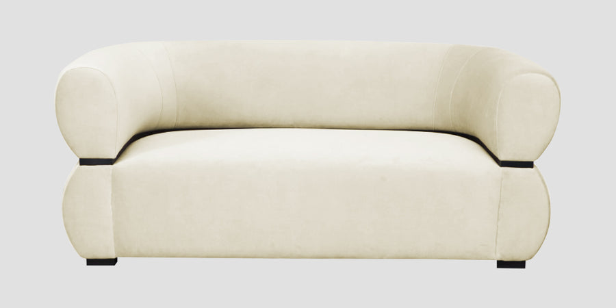 Kula Velvet 2 Seater Sofa In Warm White Colour - Febonic Living