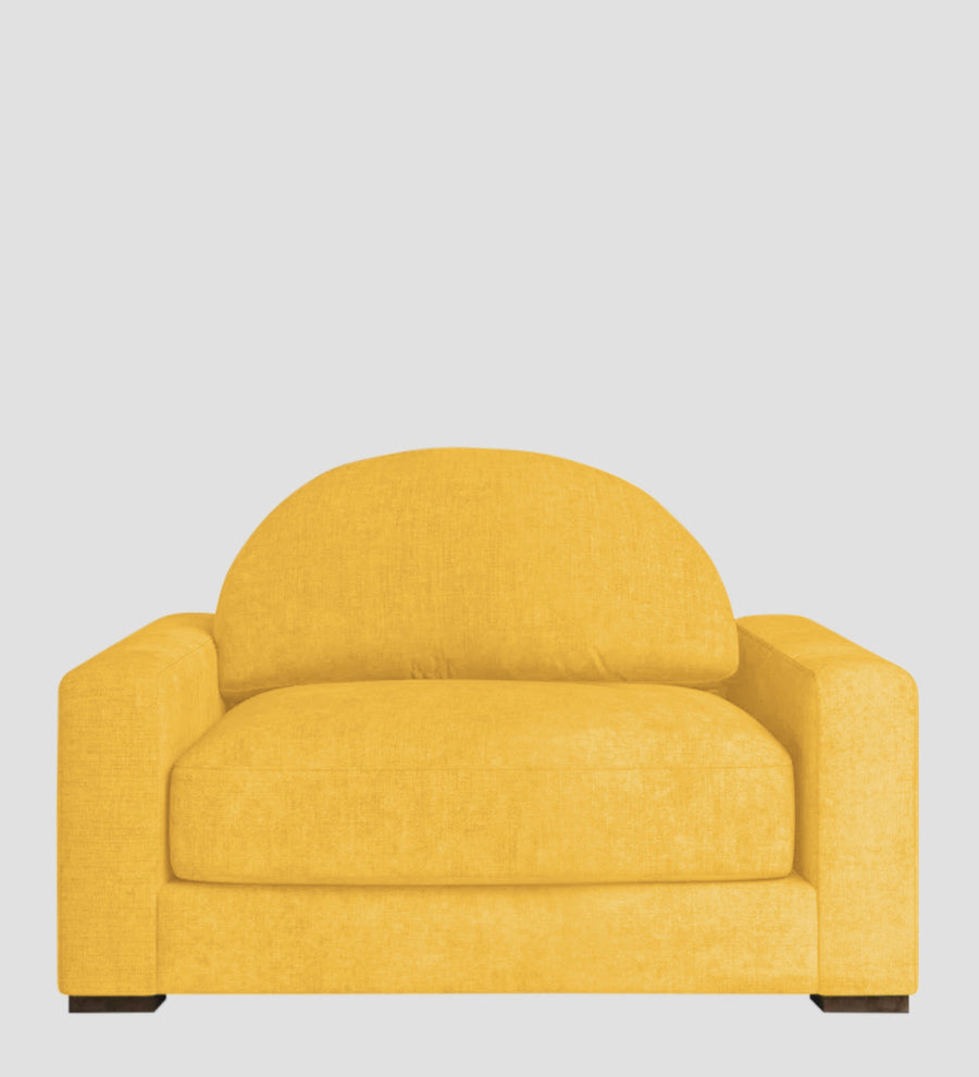 Dara Fabric 1 Seater Sofa In Bold Yellow Colour - Febonic Living
