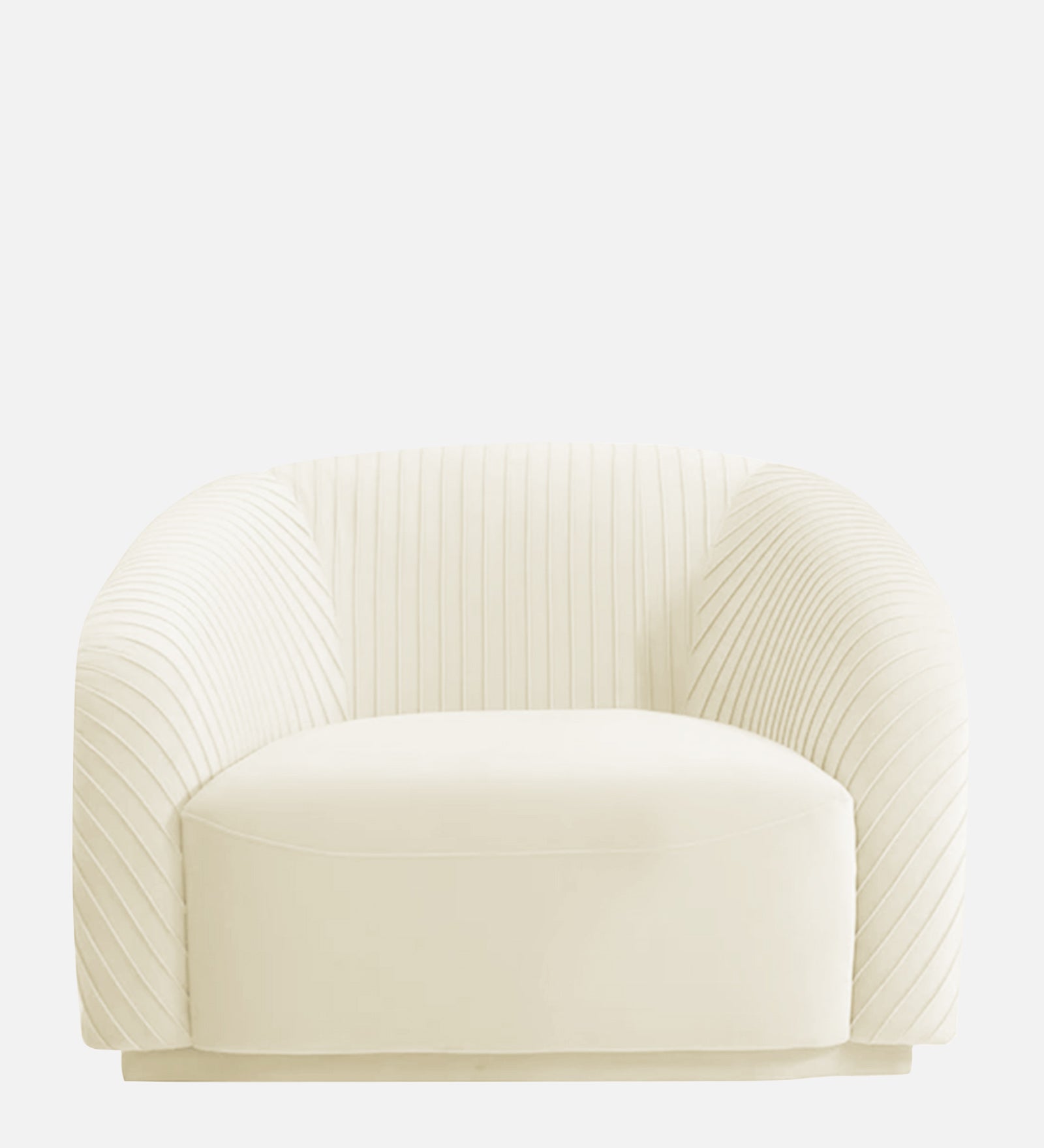 Yara Velvet Fabric 1 Seater Sofa in Warm White Colour