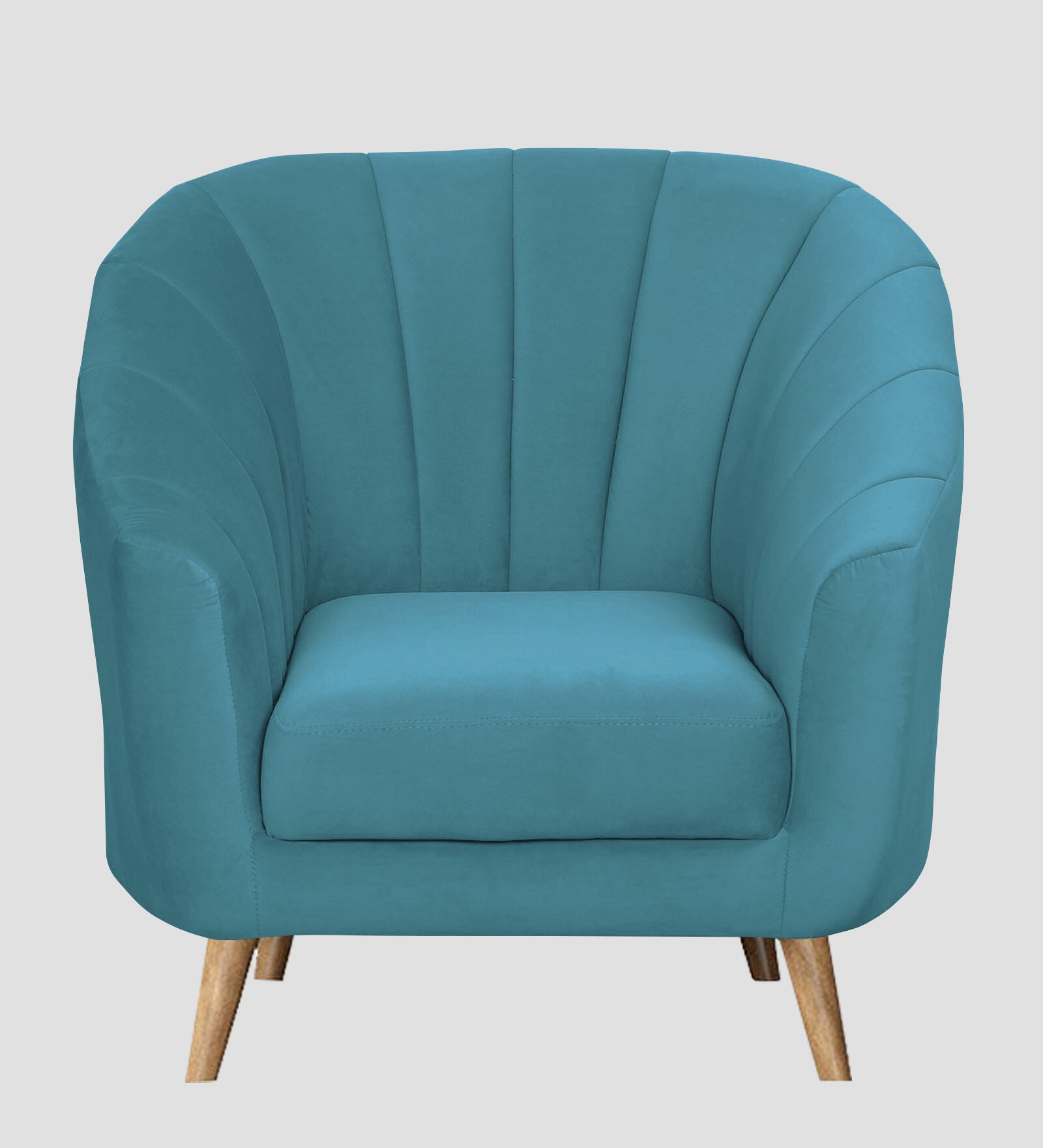 Nancy Velvet 1 Seater Sofa in Aqua Blue Colour