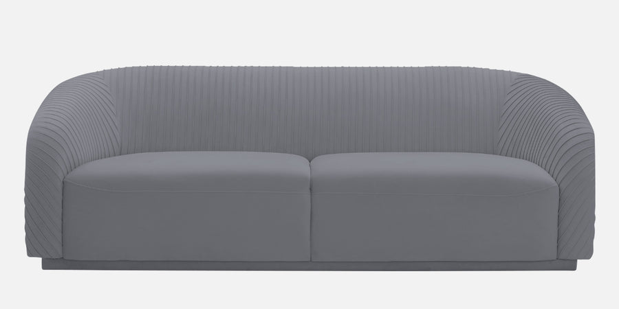 Yara Velvet Fabric 3 Seater Sofa In Pubble Grey Colour - Febonic Living