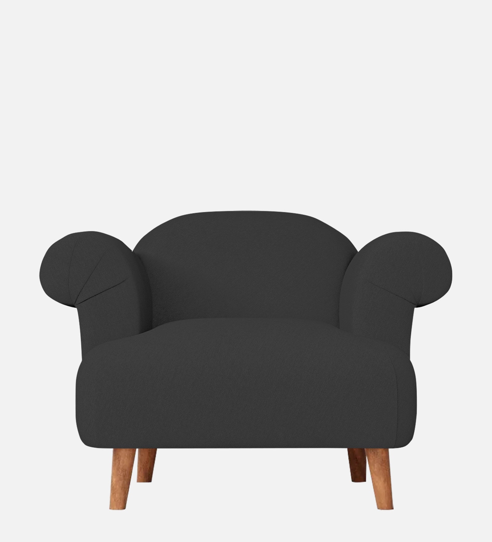 Barber Fabric 1 Seater Sofa in Bitter Black Colour