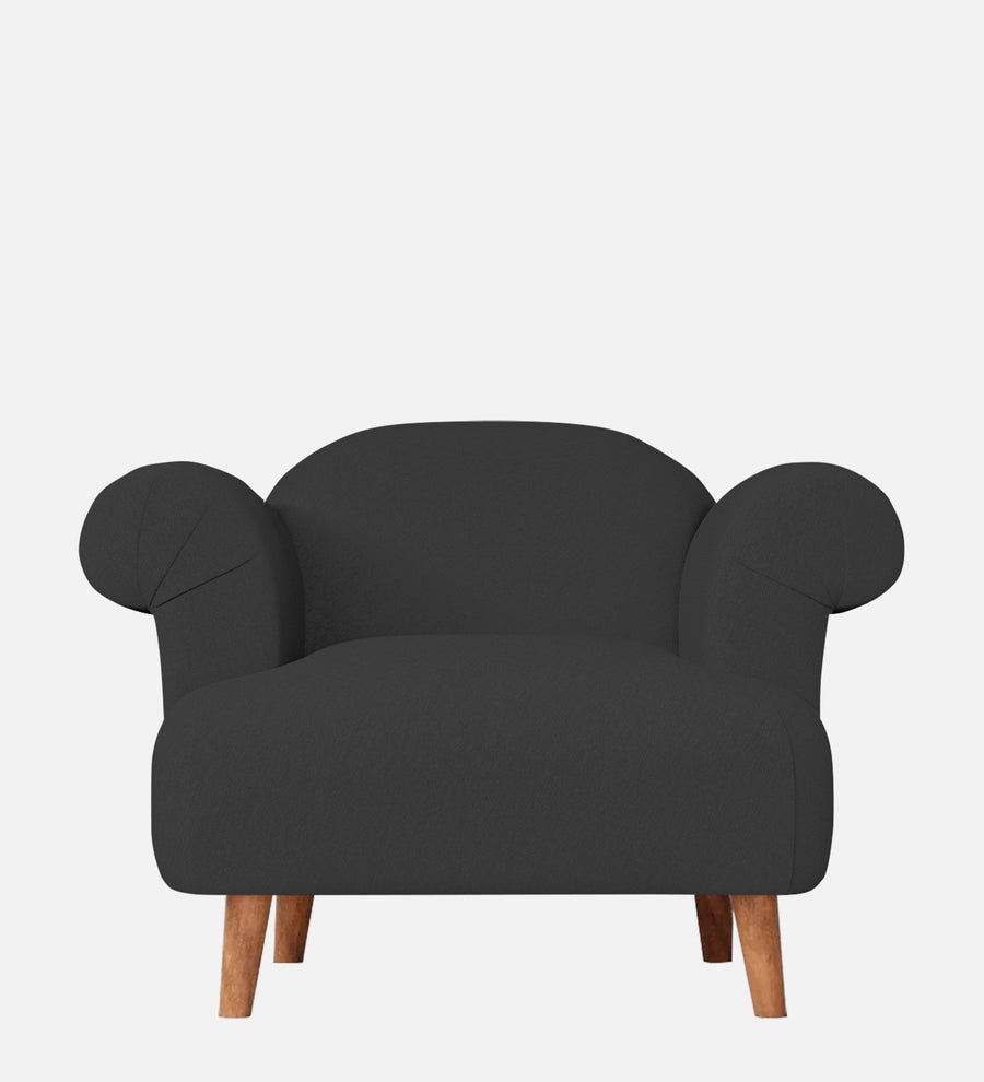 Barber Fabric 1 Seater Sofa In Bitter Black Colour - Febonic Living