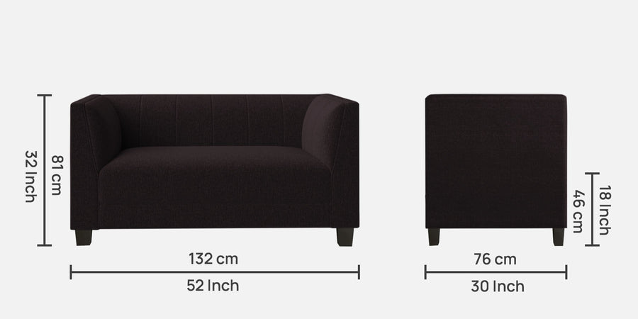 Chastin Fabric 2 Seater Sofa In Cara Brown Colour - Febonic Living