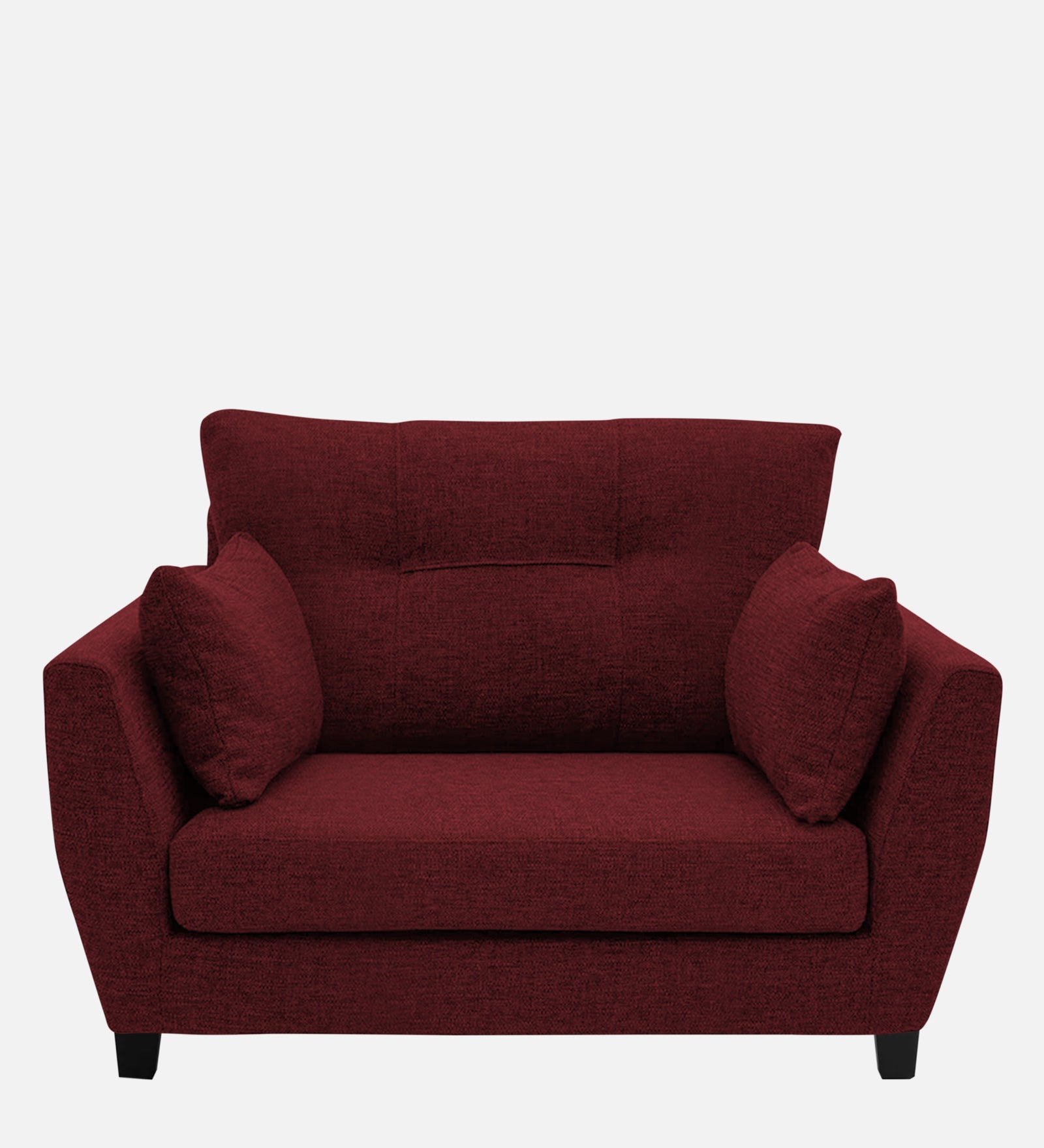 Mario Fabric 1 Seater Sofa in Blood Maroon Colour