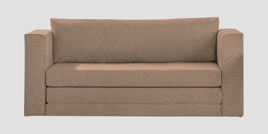 Kenia Fabric 3 Seater Foldable Sofa Cum Bed In Cookie Beige Colour - Febonic Living