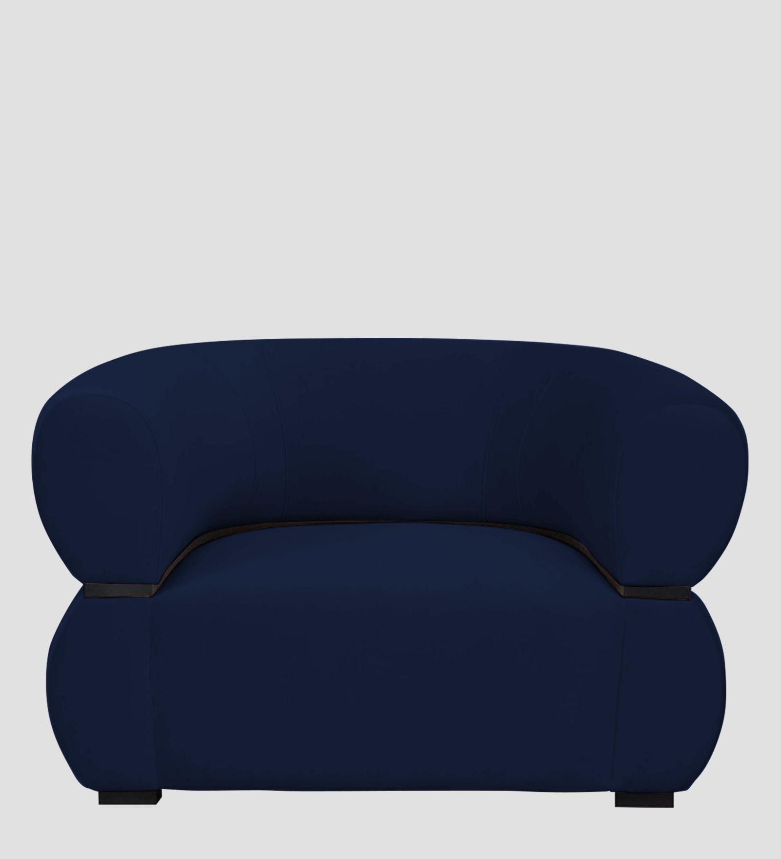 Kula Velvet 1 Seater Sofa In Indigo Blue Colour