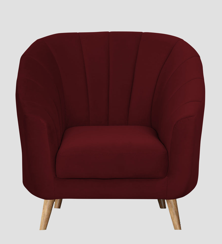 Kaylee Velvet 1 Seater Sofa In Dark Maroon Colour - Febonic Living