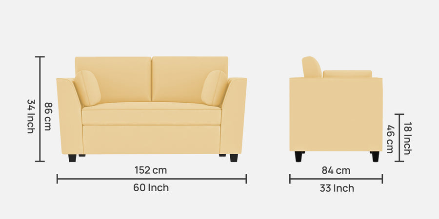 Bristo Velvet 2 Seater Sofa In Sandy Beige Colour With Storage - Febonic Living