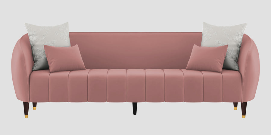 Hairo Velvet 3 Seater Sofa In Blush Pink Colour - Febonic Living