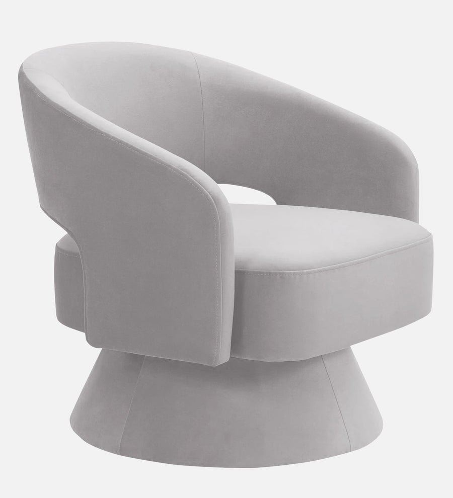 Pendra Velvet Swivel Chair In Concrete Grey Colour - Febonic Living