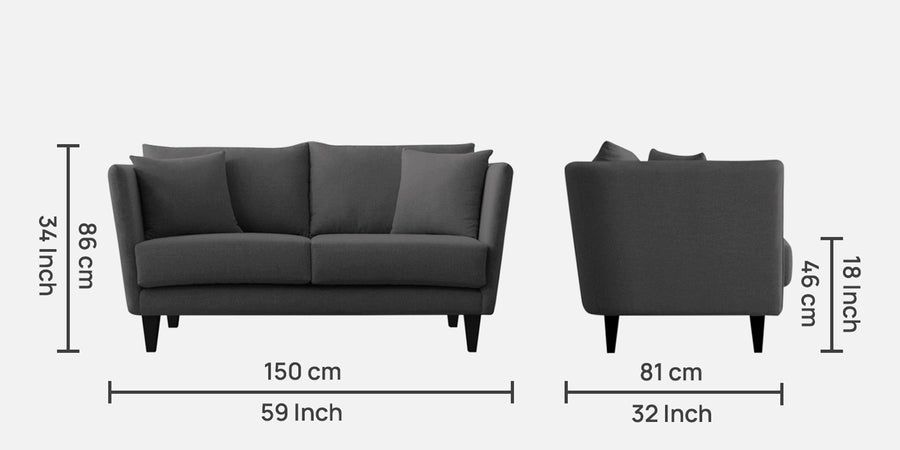 Norway Velvet 2 Seater Sofa In Davy Grey Colour - Febonic Living