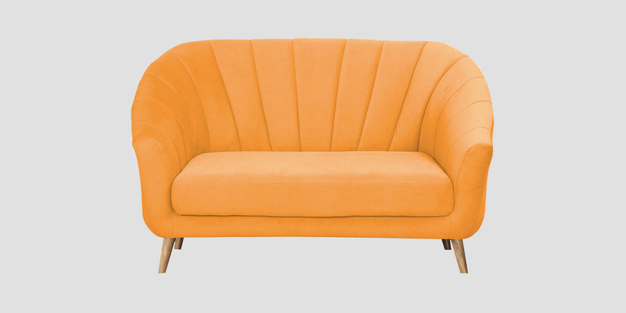 Kaylee Velvet 2 Seater Sofa In Tangerine Orange Colour - Febonic Living