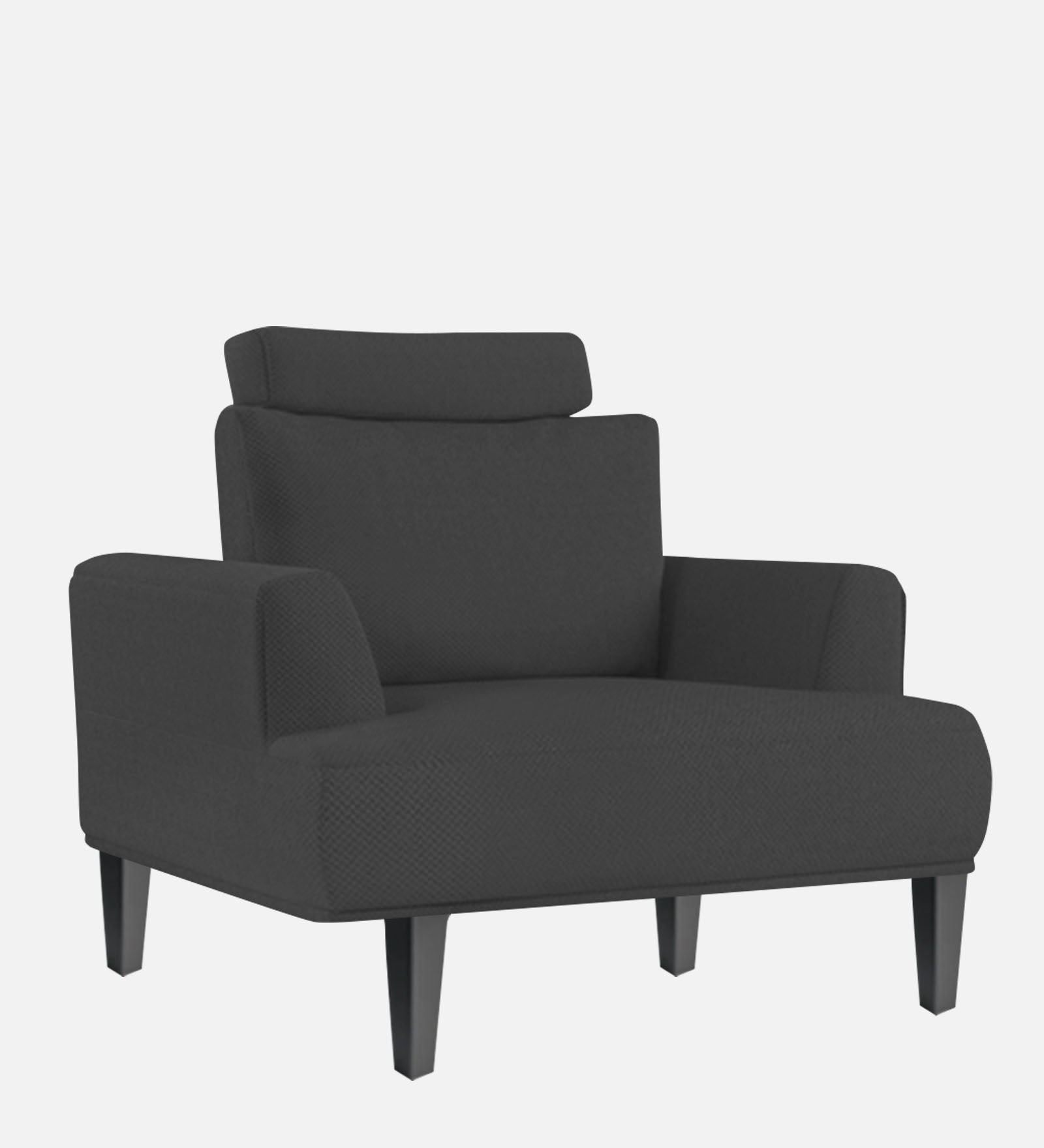 Como Fabric 1 Seater Sofa in Charcoal Grey Colour