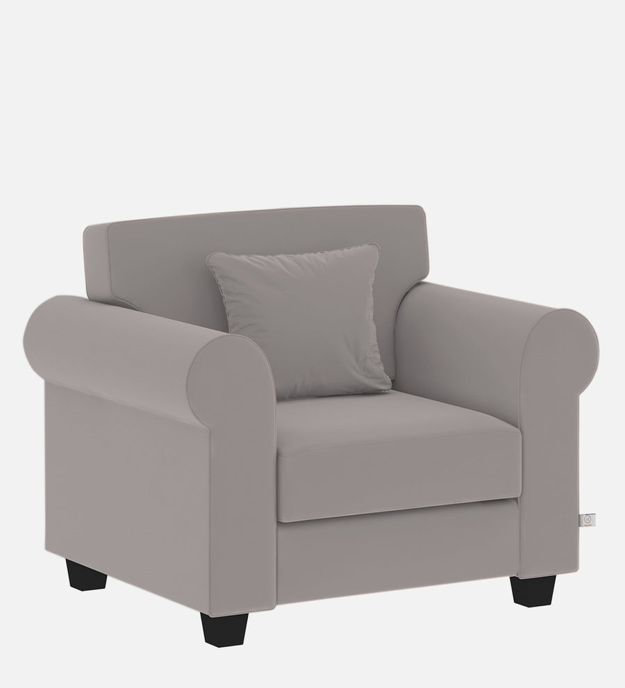 Numonk Velvet 1 Seater Sofa In Pearl Grey Colour - Febonic Living