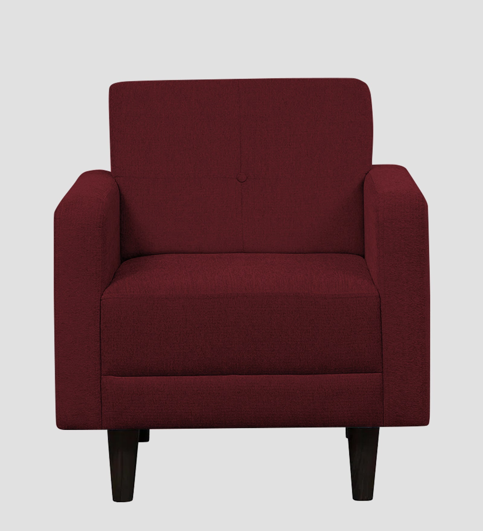 Noha Fabric 1 Seater Sofa In  Blood Maroon Colour - Febonic Living
