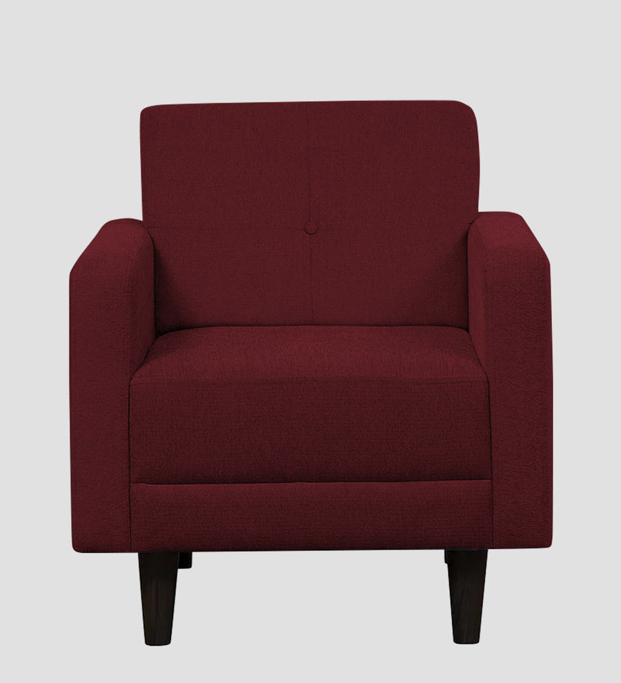 Noha Fabric 1 Seater Sofa In Blood Maroon Colour - Febonic Living