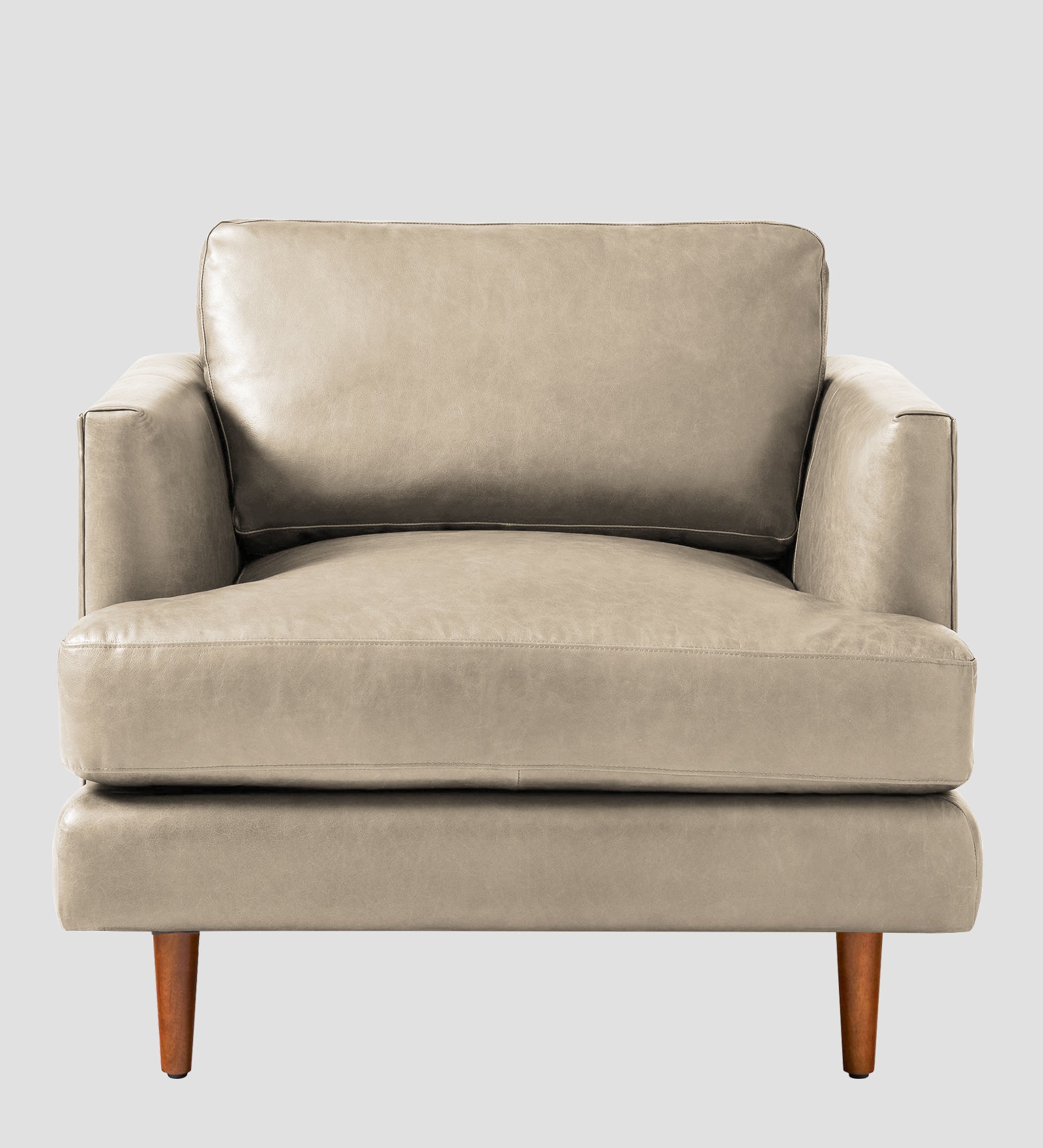 Sterio Leatherette 1 Seater Sofa In  Marble Beige Colour - Febonic Living