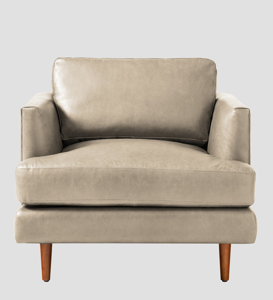 Sterio Leatherette 1 Seater Sofa In Marble Beige Colour - Febonic Living